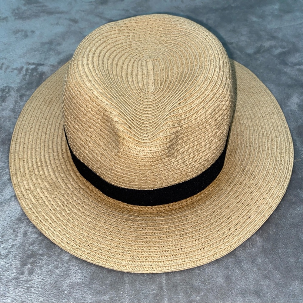 MADEWELL Straw Sun Hat Packable Braided Tan Wide Brim Women's S / M